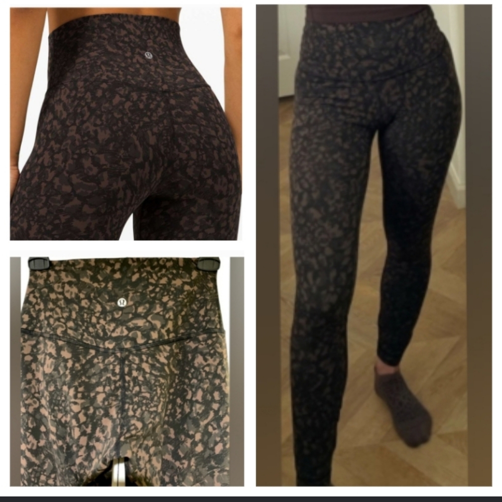 🍋 LULULEMON 🍋 Align 25" black brown Cheetah leopard camo Size 4 - Picture 4 of 13